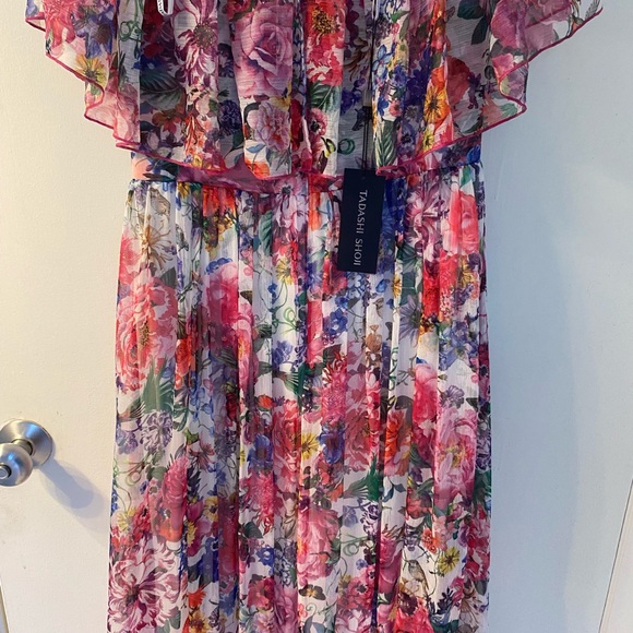 NWT Tadashi Shoji Paola Floral Print Maxi Dress Size 12 - Picture 10 of 11